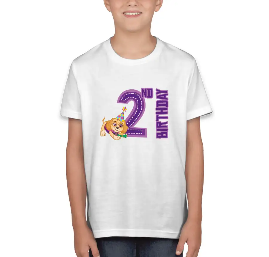 Paw Patrol - Birthday Skye - 2nd Birthday - Bella + Canvas Youth Jersey T-shirt