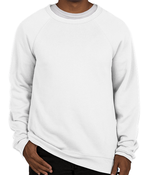 Embroidered Bella + Canvas Ultra Soft Crewneck Sweatshirt in White