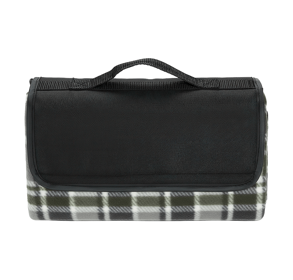 Full Color Plaid Barrel Fleece Roll-Up Picnic Blanket-default