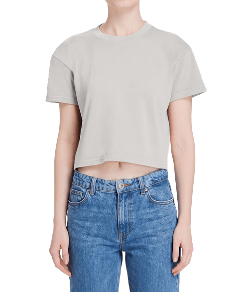 Lane Seven Women's Urban Garment-Dyed Cropped T-shirt in Pigment Lunar Rock