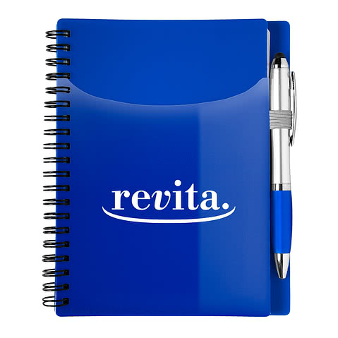 Sorbet Hard Cover Spiral Notebook with Pen