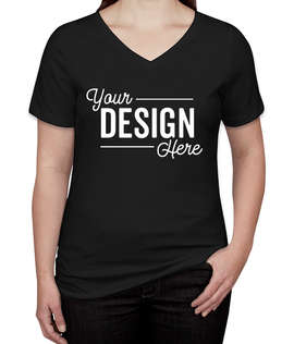 Bella + Canvas Women's Tri-Blend V-Neck T-shirt - Color: Solid Black Triblend