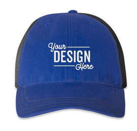 Richardson Garment Washed Trucker Hat - Color: Royal / Charcoal