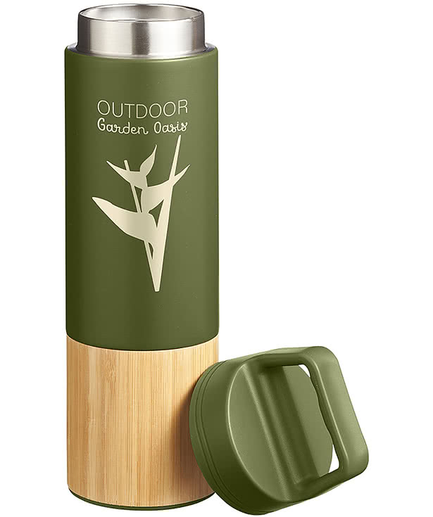 20 oz. Tao Bamboo Wrapped Insulated Stainless Steel Water Bottle