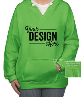 J. America Women's V-Neck Pullover Hoodie