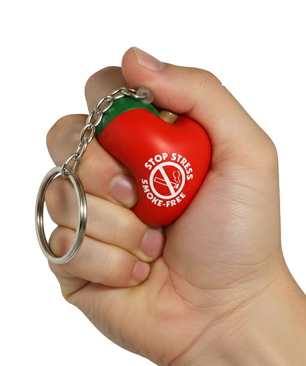Apple Stress Reliever Keychain