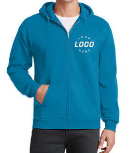 Port & Company Core Zip Hoodie - Color: Neon Blue