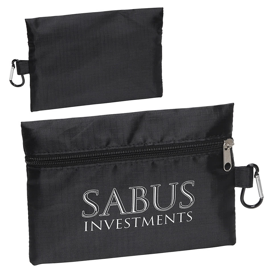 Full Color Zippered Ripstop Utility Pouch with Carabiner