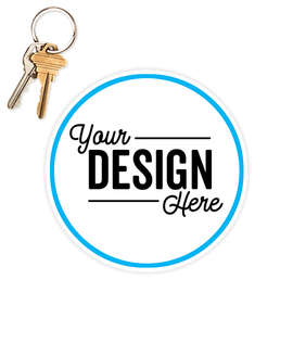 5.5 in. Circle Car Magnet w/ contrast trim - Color: White / Columbia Blue