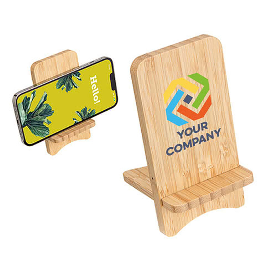 FSC Bamboo Wireless Charging Portable Phone Stand in Bamboo