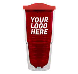 24 oz. Insulated Tumbler - Color: Red / Red