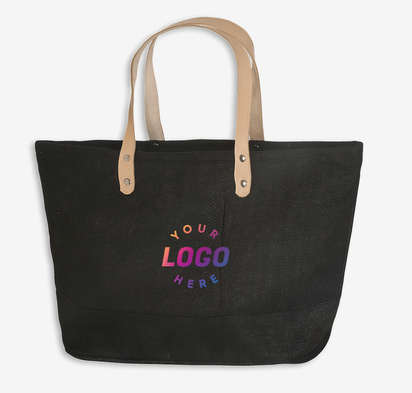 Hamptons Medium Eco-Responsible Zippered Jute Tote Bag-default