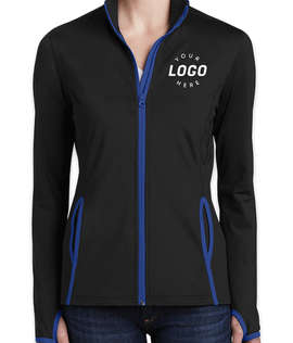 Sport-Tek Women's Sport-Wick Stretch Full Zip Jacket - Color: Black / Royal