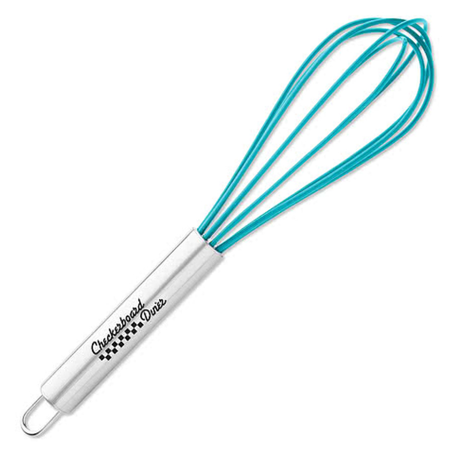 Rubber Whisk with Stainless Steel Handle in Blue