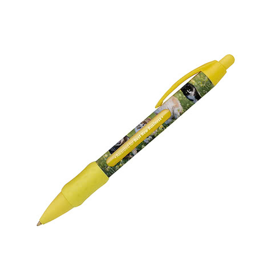 Full Color Digital Widebody Message Pen (black ink) in Orange