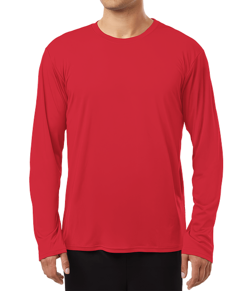 AllPro Interlock UPF 50 Long Sleeve Performance Shirt in Red