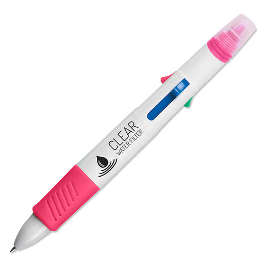 Quatro Retractable Highlighter and Pen (color ink)