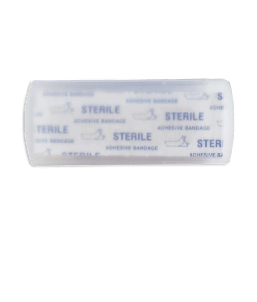 Latex-Free Adhesive Bandages in Plastic Case in Frost White