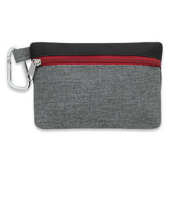 Montana Golf Tee Pouch with Metal Carabiner - Color: Gray / Berry Red