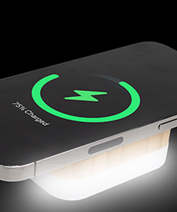 Full Color Bamboo Recycled Wireless Charger Night Light