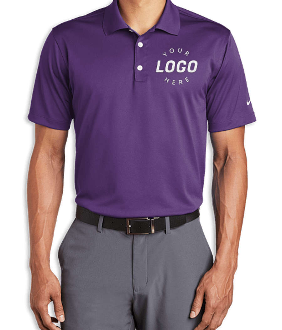 Nike Dri-FIT Tech Basic Performance Polo - Embroidered in Varsity Purple