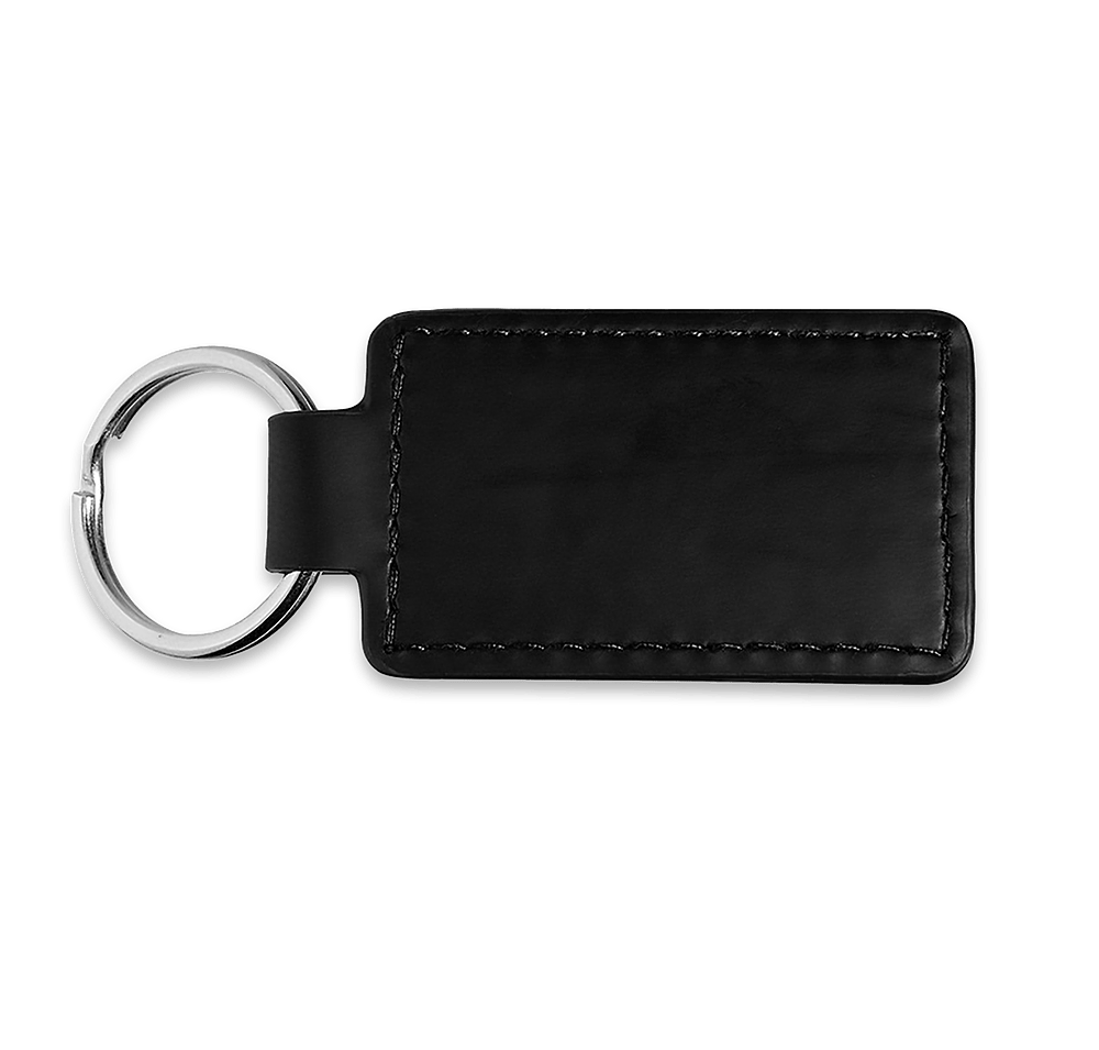 Debossed Tuscany Faux Leather Rectangle Keychain-default