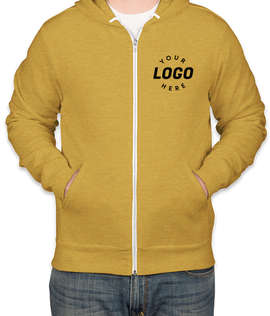 Bella + Canvas Ultra Soft Zip Hoodie - Color: Heather Mustard