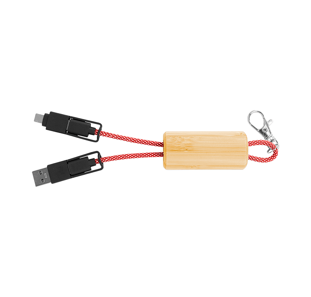 Laser Engraved Bamboo Slider Multi-Charging Cables-default