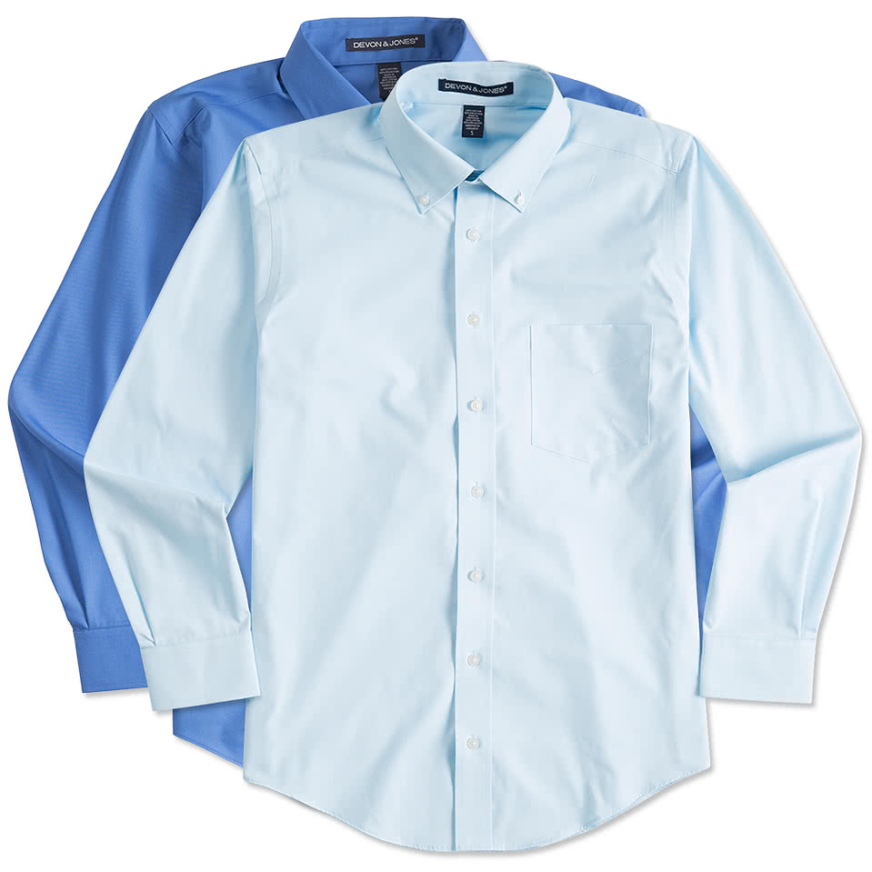 Devon & Jones Solid Dress Shirt - Embroidered