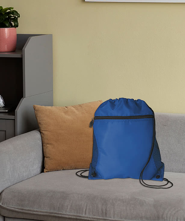 Full Color Lightweight Zippered Drawstring Bag