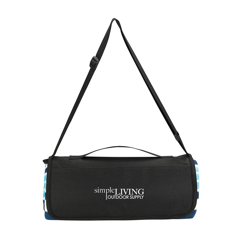 Shoulder Strap Fleece Picnic Blanket