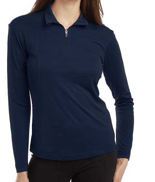 AllPro Women's Pro-Lock UPF 50 Quarter Zip Performance Shirt - Embroidered in Navy