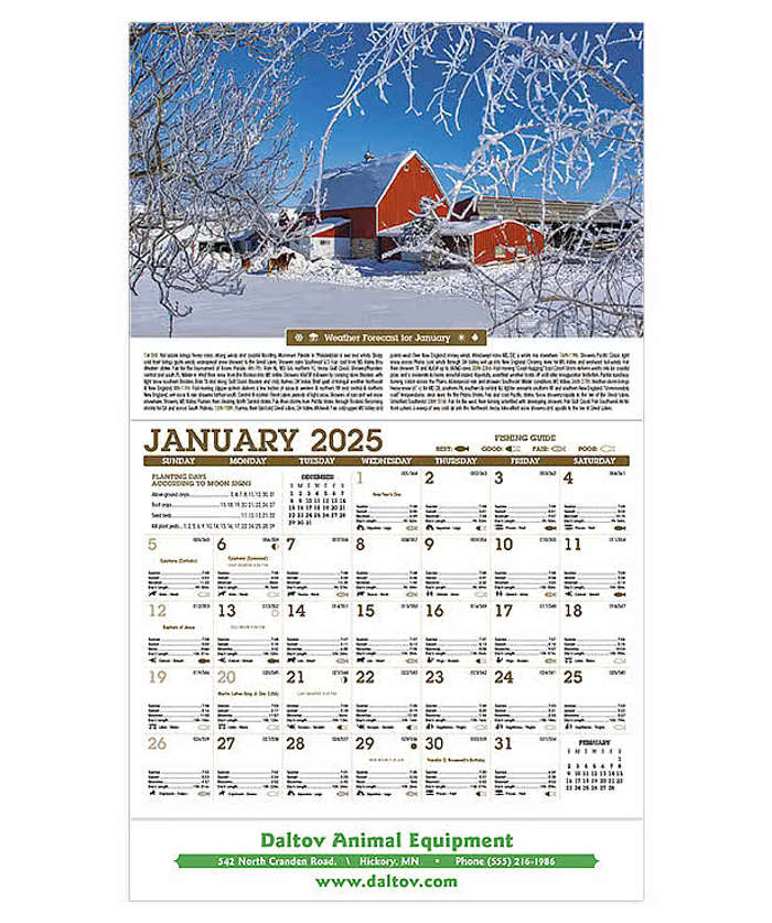 Scenic Almanac Monthly Calendar