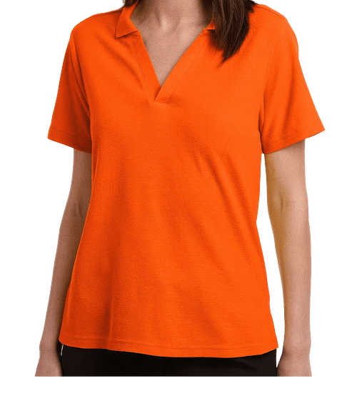Core 365 Women's Resolve Recycled UPF 40+ Performance Pique Polo - Printed in Campus Orange