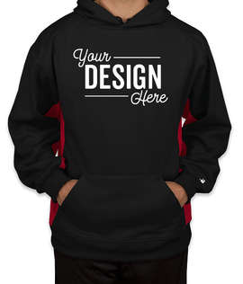 Badger Performance Pullover Hoodie - Color: Black / Red
