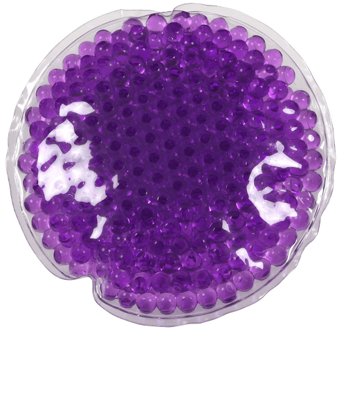 Full Color Round Aqua Pearls Hot/Cold Pack in Purple