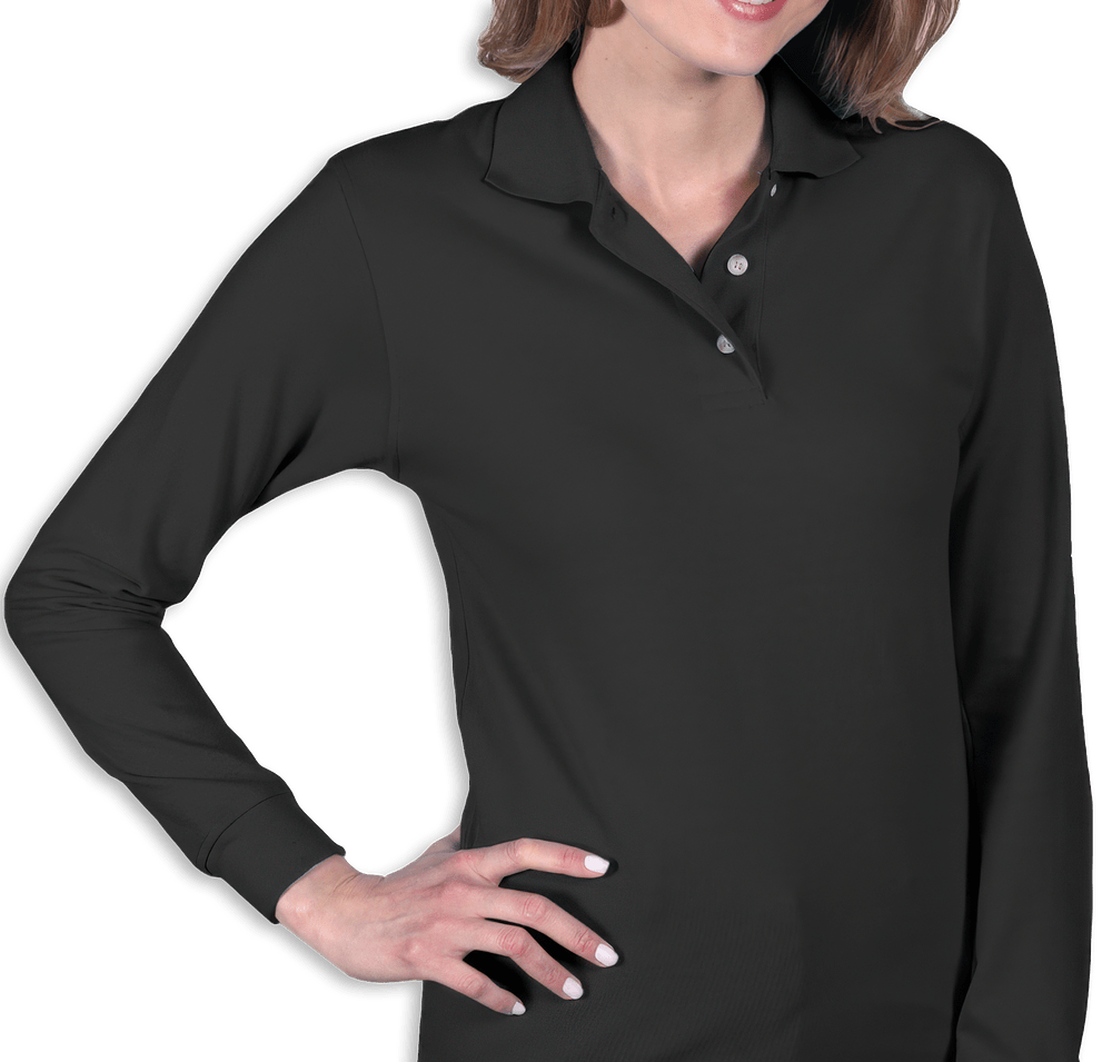 Blue Generation Women's Superblend Easy-Care Pique Long Sleeve Polo-default