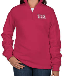 Sport-Tek Premium Women's Quarter Zip Sweatshirt - Color: Pink Rush