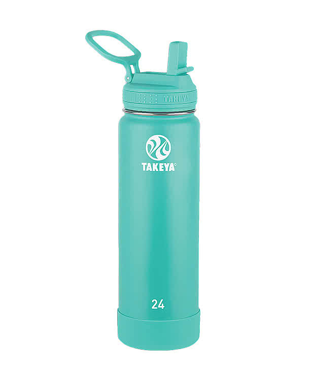 Takeya Full Color 24 oz. Actives Stainless Steel Flip Straw Water Bottle