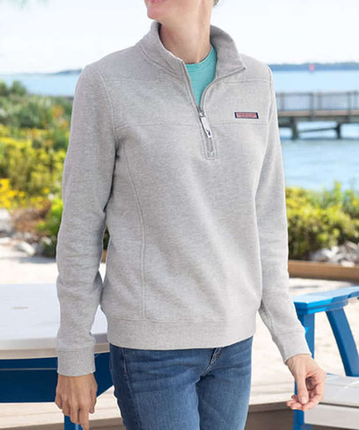 Vineyard Vines Women's Collegiate Logo Shep Quarter Zip Sweatshirt