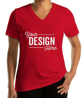 Port & Company Women's Core Cotton V-Neck T-shirt - Color: Red