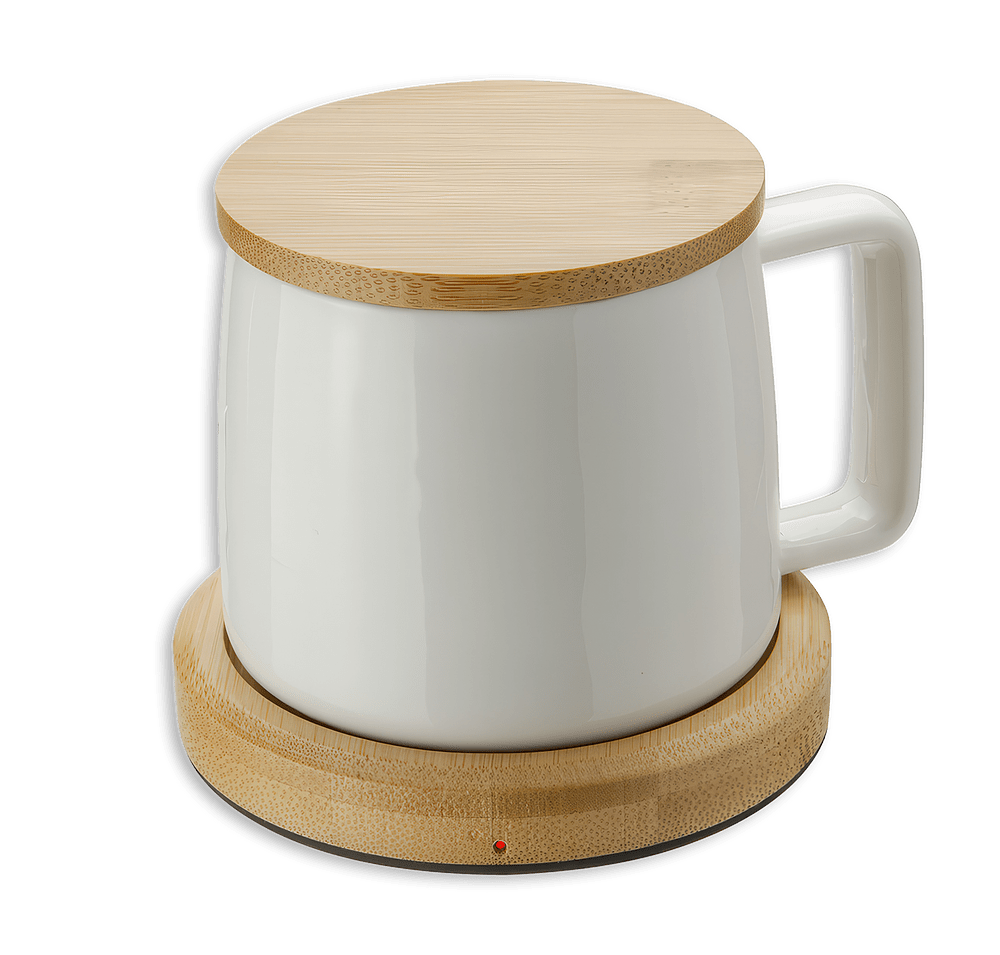 8 oz. Ceramic Mug with Bamboo Mug Warmer-default