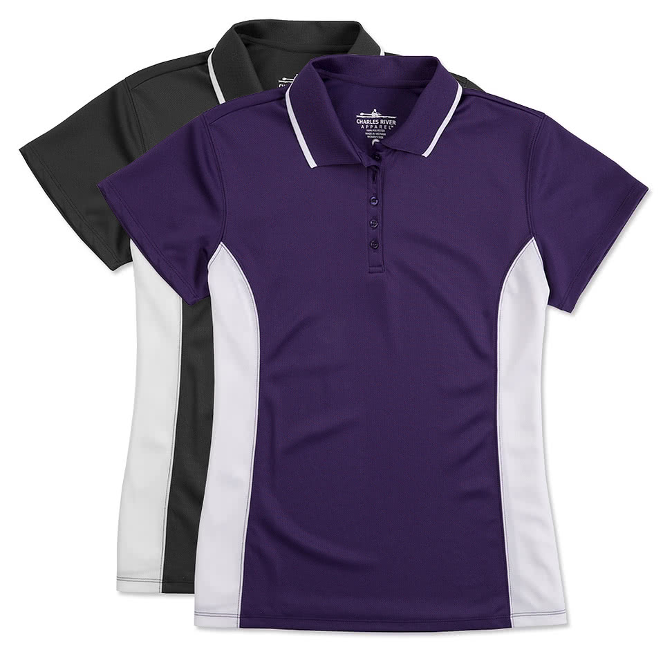 Charles River Women's Tipped Pique Performance Polo