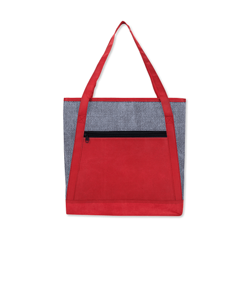 Heathered Recycled Non-Woven Tote Bag in Red