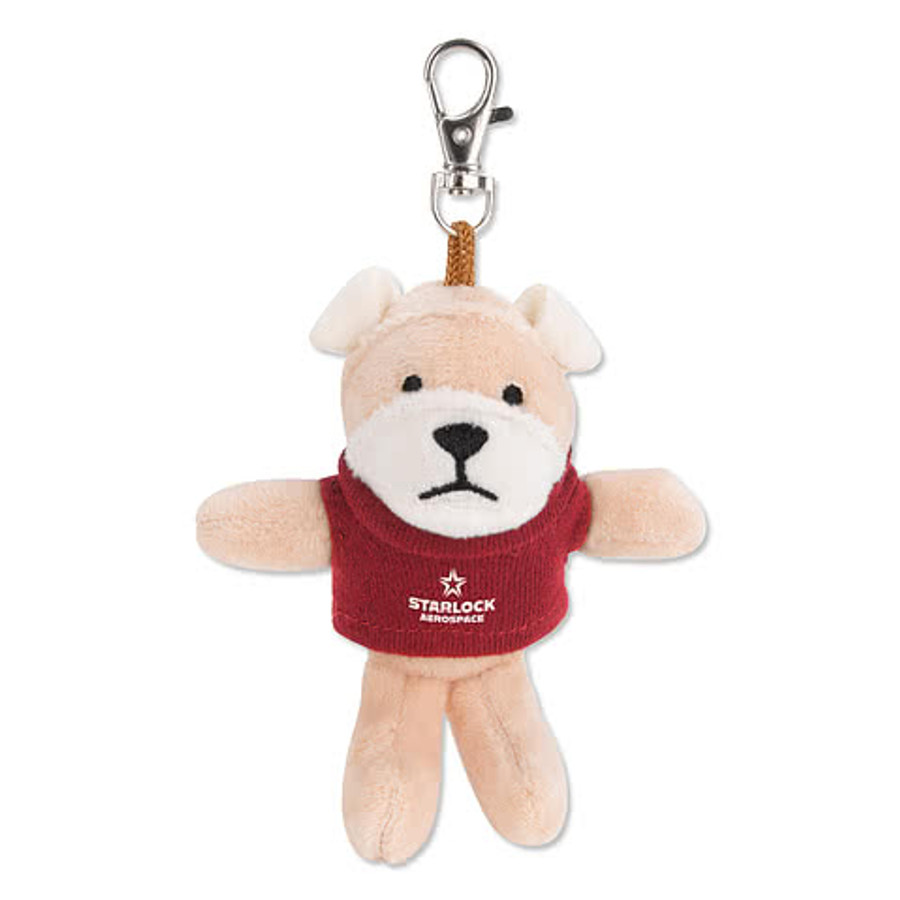 Full Color Wild Bunch 4" Bulldog Plush Animal Keychain in Light Blue