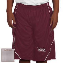 Sport-Tek Youth Micro-Mesh Reversible Contrast Shorts - Color: Maroon / White