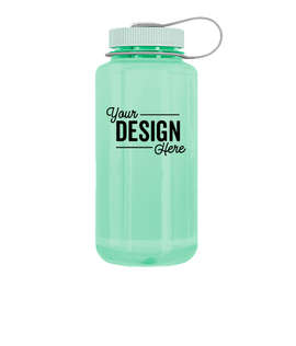 32 oz. Nalgene Tritan Wide Mouth Water Bottle - Color: Glow Green / Iridescent Platinum