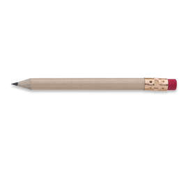 Round Wood Golf Pencil with Eraser - Color: Natural
