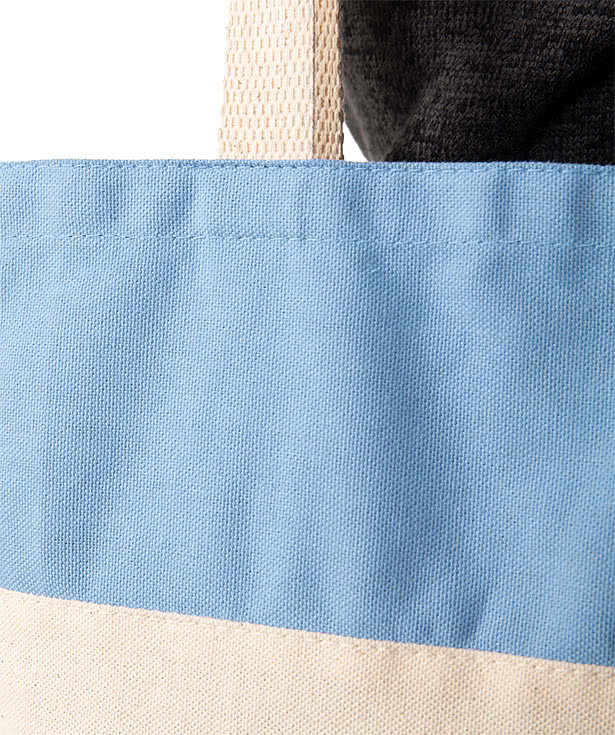Tri-Color Cotton Canvas Tote Bag