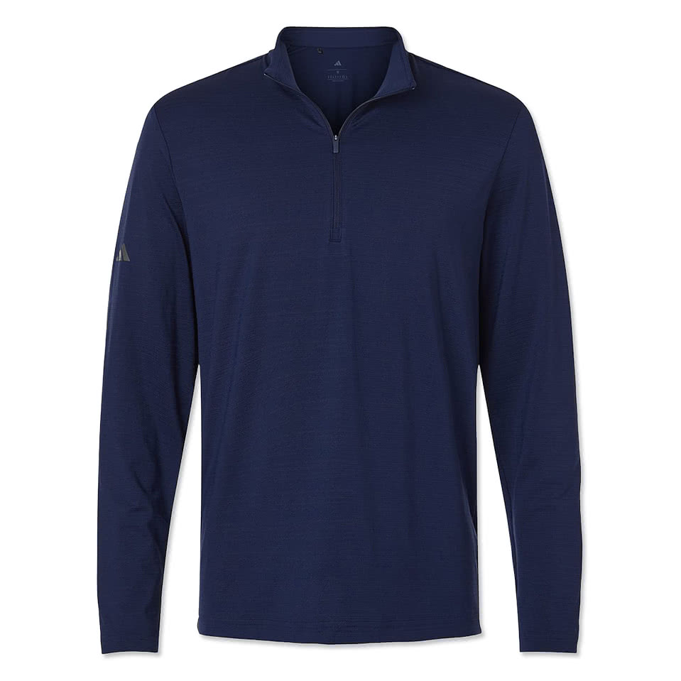 Adidas Textured Stripe Recycled Performance Quarter-Zip Pullover